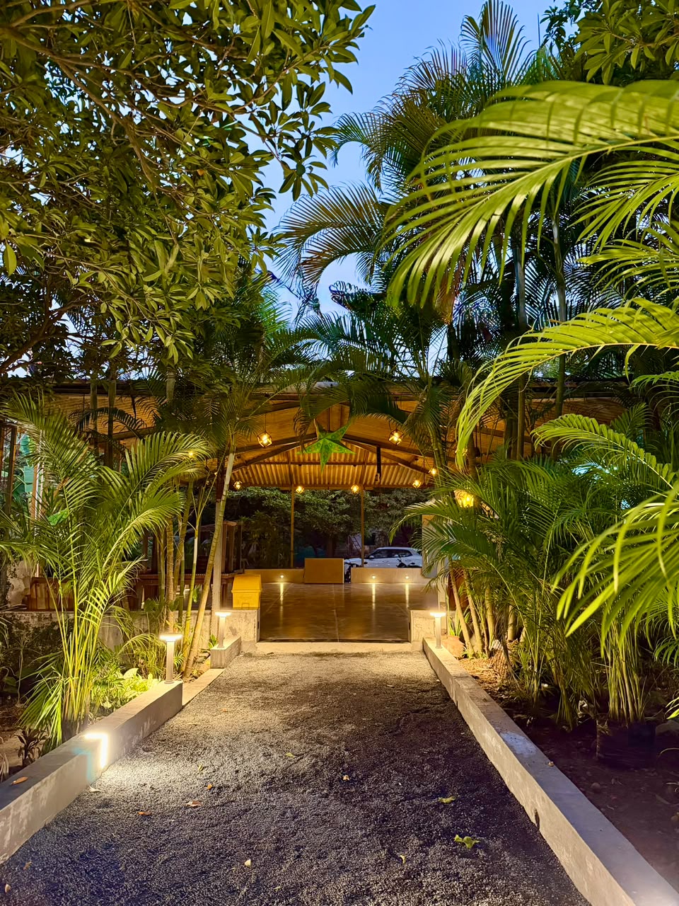 BBQ pavilion with lanterns
